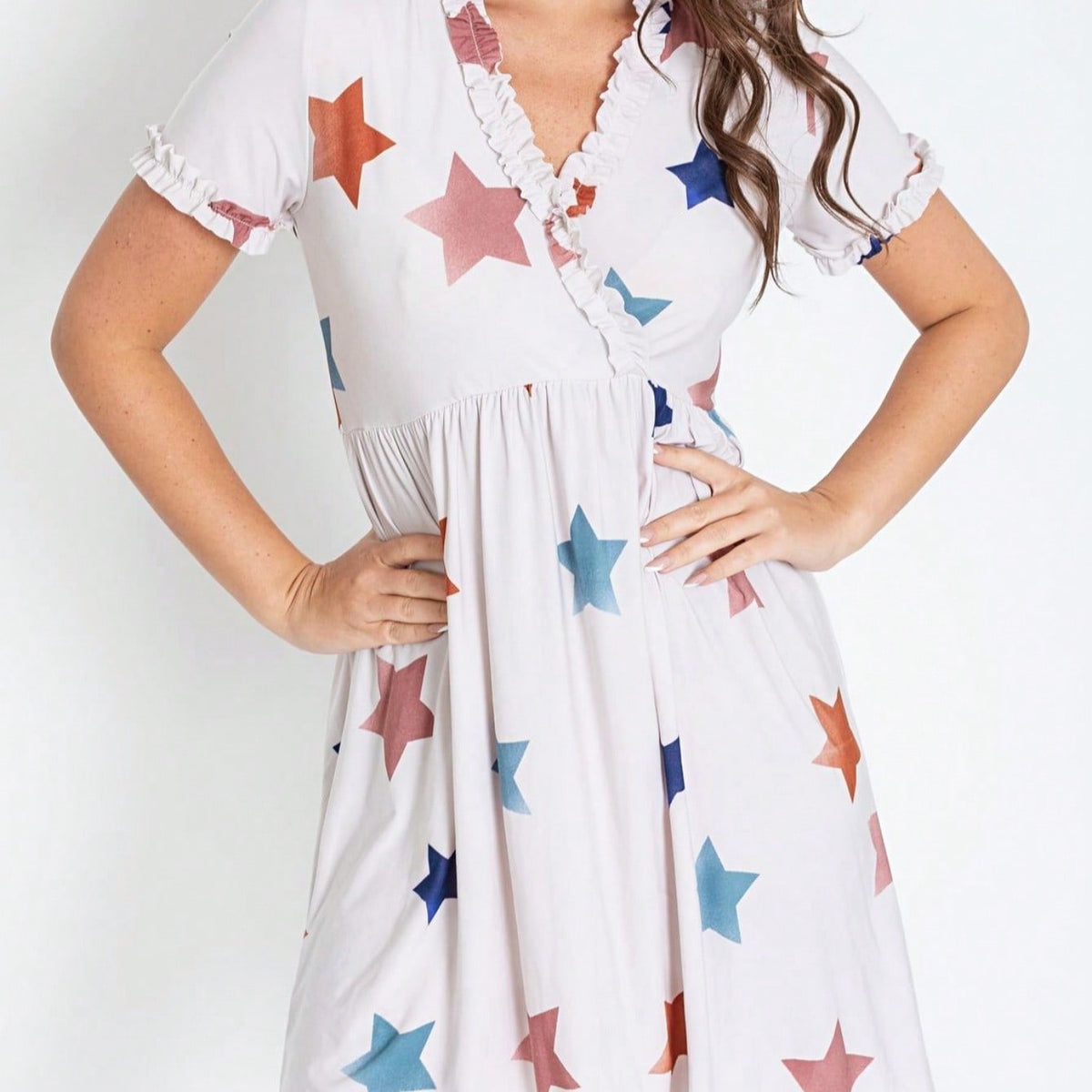 Boho Retro Sage Navy Pink Black Ditsy Floral Surplice Deep V Neck Band Waist Shirring Soft Swing Dress Small To 3 XL Plus
