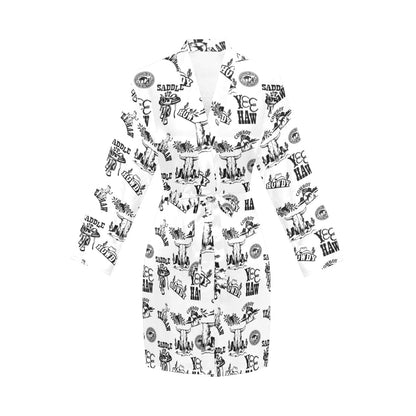 Baha Ranch Cowboy Print Western Satin Robe