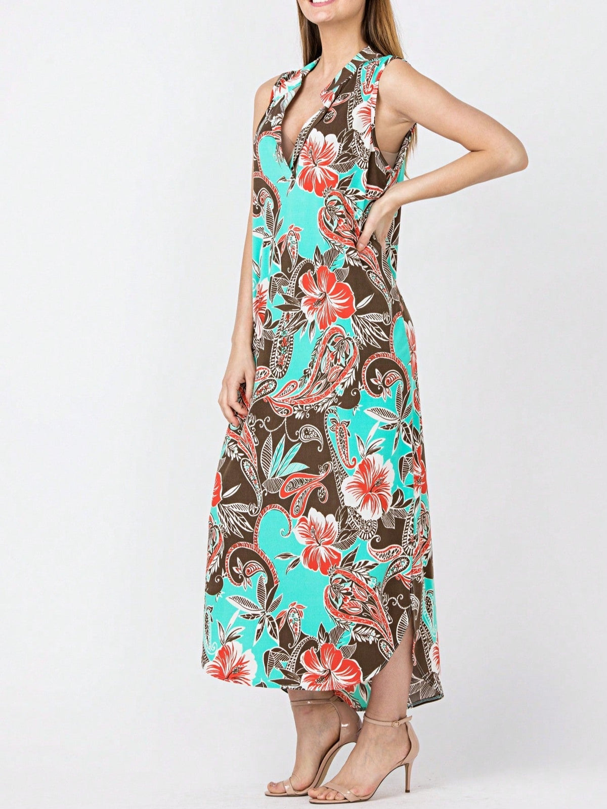 Boho Retro Kelly Green One Shoulder Rayon Ruffle Bottom Flounce Summer Cool Sleeve Midi Tiered Dress