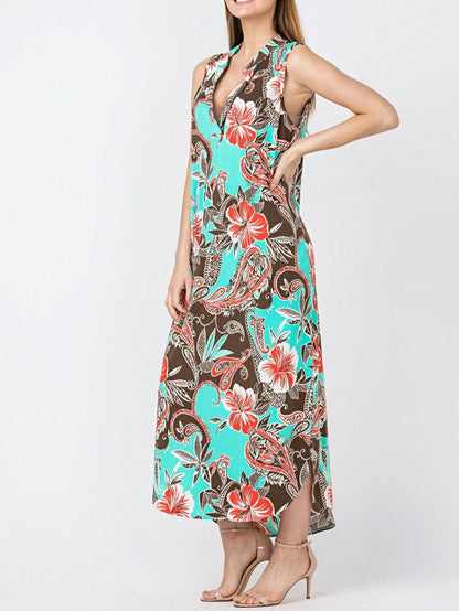 Boho Retro Kelly Green One Shoulder Rayon Ruffle Bottom Flounce Summer Cool Sleeve Midi Tiered Dress