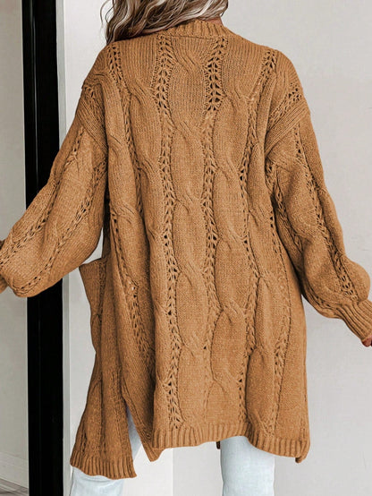 Boho Retro Crochet Knit Hollow Light Weight Dolman Batwing Sleeve Oversized Boyfriend Cardigan