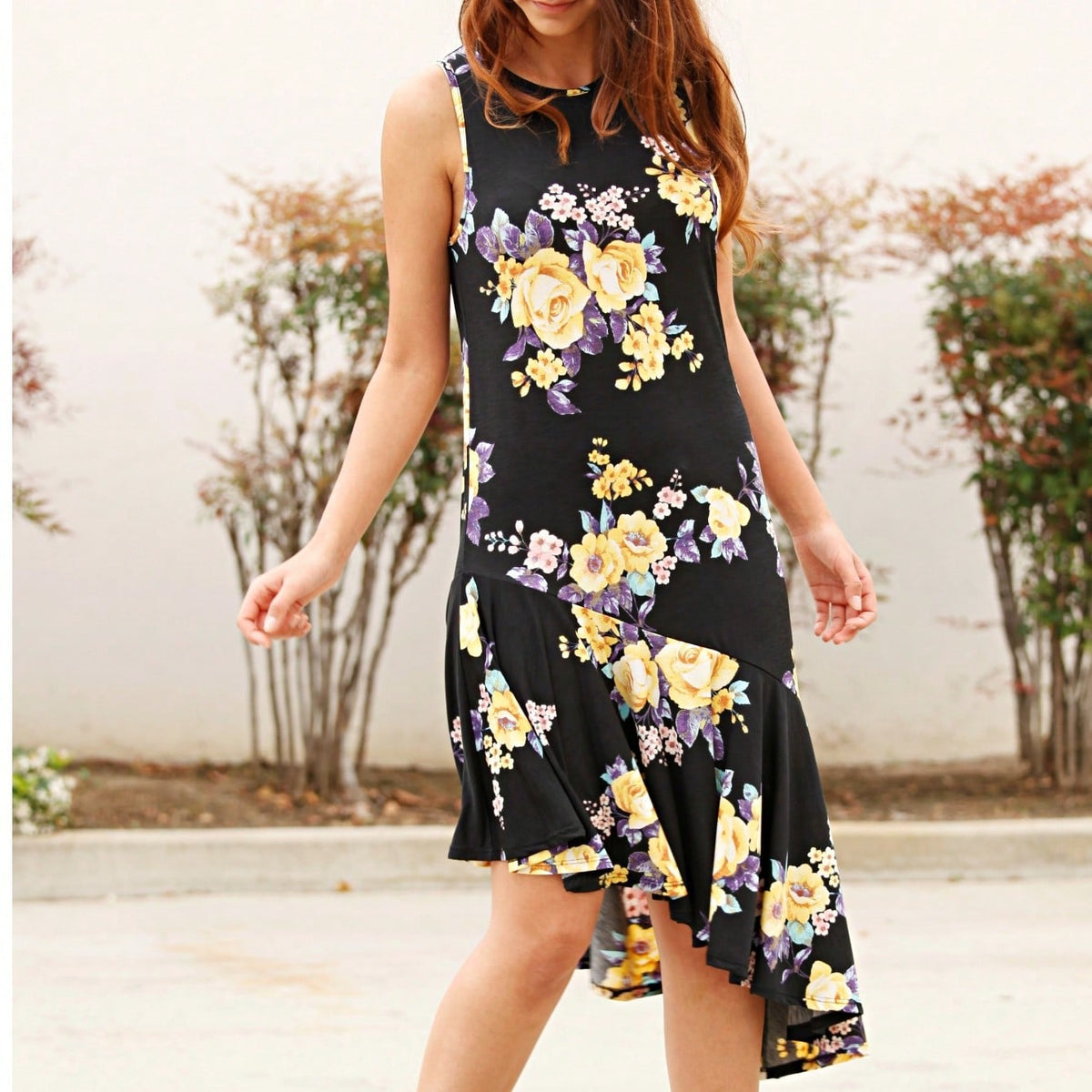 Boho Retro Kelly Green One Shoulder Rayon Ruffle Bottom Flounce Summer Cool Sleeve Midi Tiered Dress