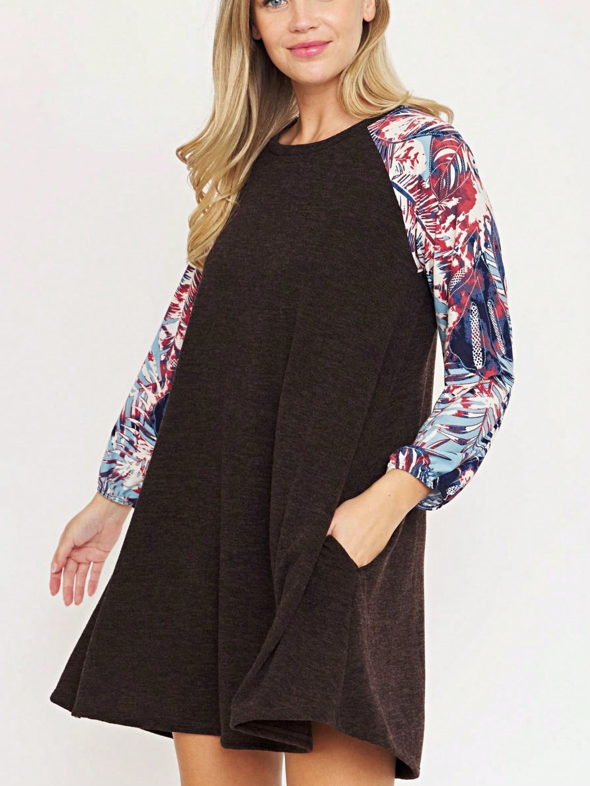 Boho Retro Classic Cap Sleeve Raglan Contrast  Stripe Green Red Navy Pink Grey Tunic Dress