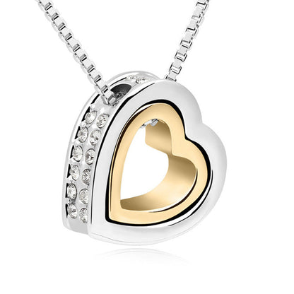 Elegant Love Heart Pendant Necklace | Dainty Gold & Silver Heart Choker | Romantic Heart Necklace for Women | Minimalist Jewelry Gift for Anniversary & Valentine's Day