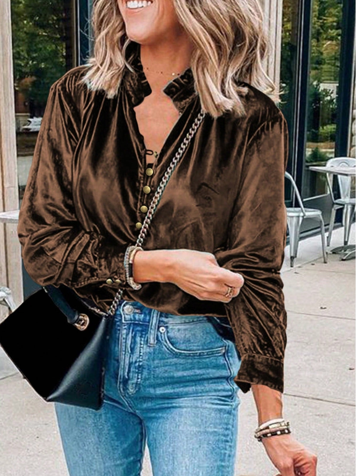 Boho Retro Vintage 60's Velvet Velour Red Grey Charcoal Drop Sleeve Balloon Puff Loose Party Shirt Blouse