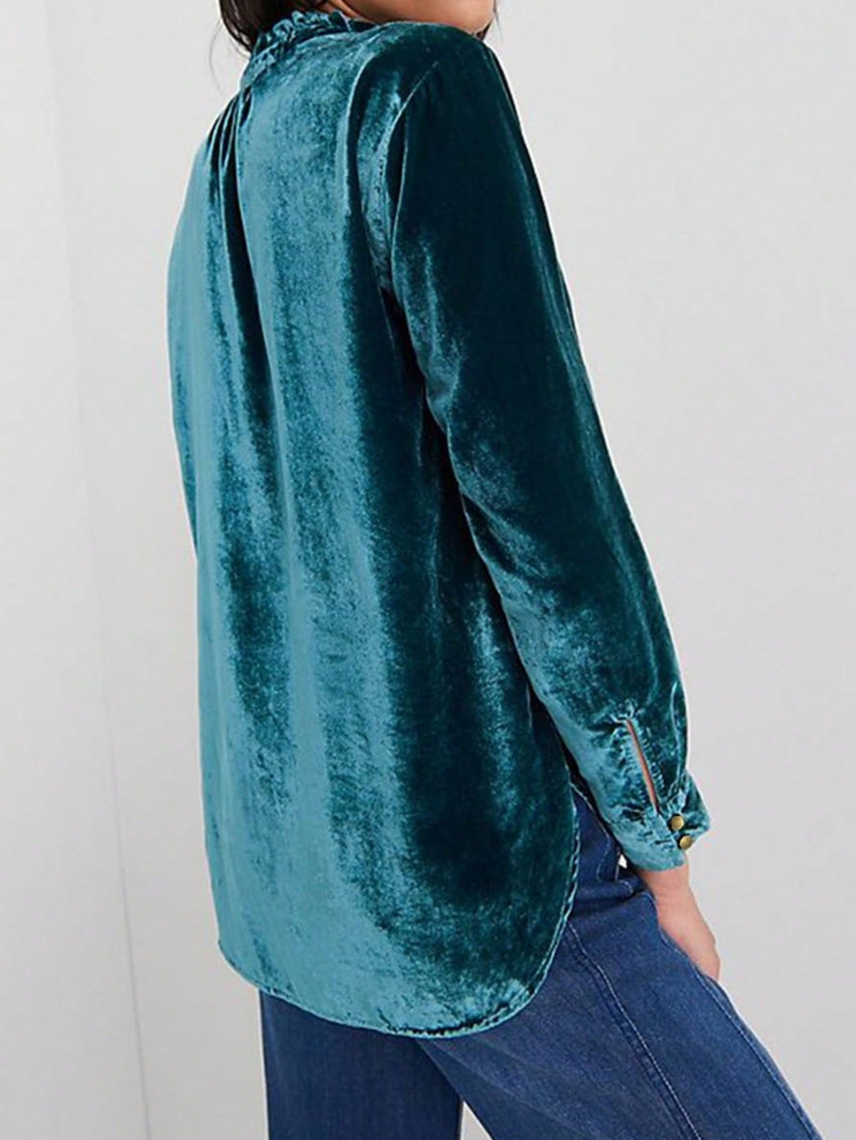 Boho Retro Vintage 60's Velvet Velour Red Grey Charcoal Drop Sleeve Balloon Puff Loose Party Shirt Blouse
