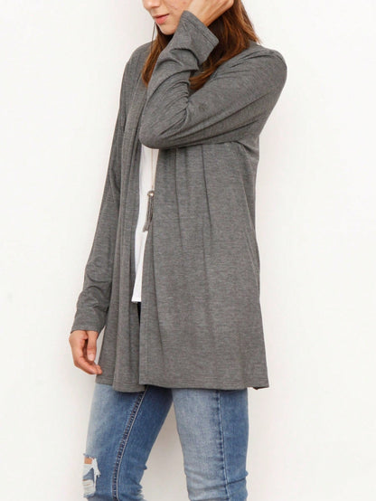 Boho Vintage Stripe Grey Violet Light Weight Three Quarter Sleeve  Knit Slouch Kimono Cardigan