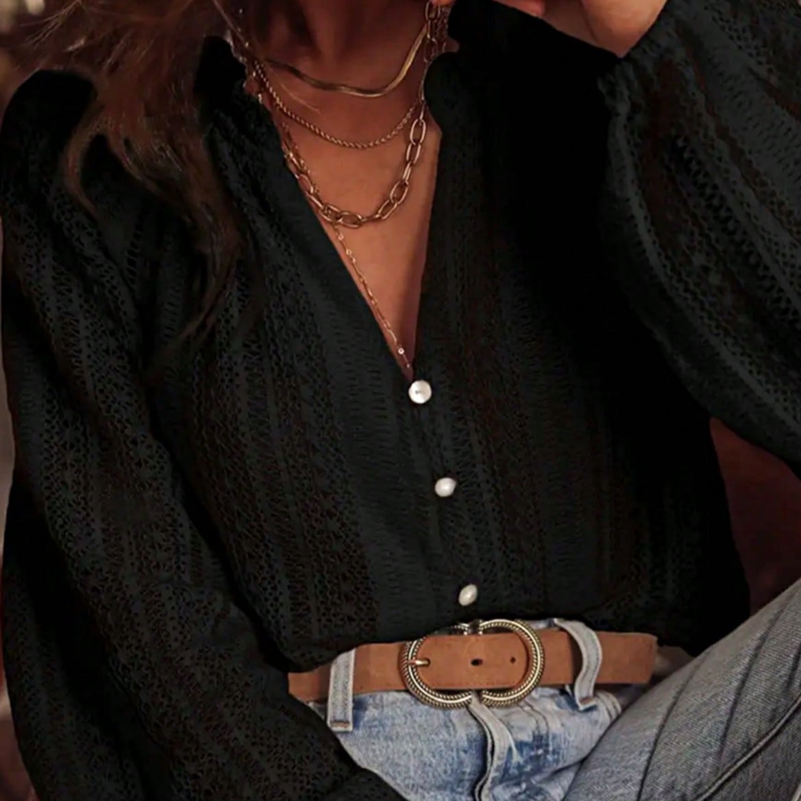 Boho Retro Vintage Cotton 90's Ivory Beige Crochet V Neck Long Sleeve Lace Loose Knit  Button Top Shirt Blouse Cardigan