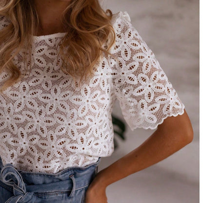 Boho Retro Vintage Cotton 90's Ivory Beige Crochet V Neck Long Sleeve Lace Loose Knit  Button Top Shirt Blouse Cardigan