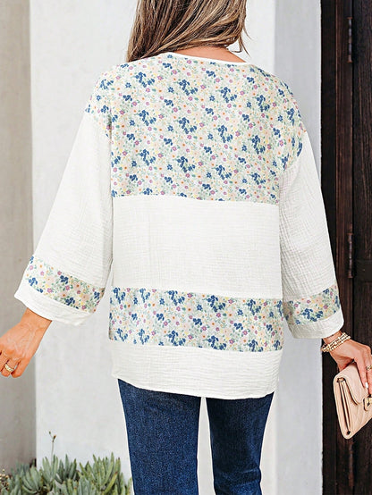 Boho Retro Vintage 90's Vibe White Cotton Short Lantern Bubble Puff  Sleeve  Embroidered Eyelet Hollow Top Shirt Blouse