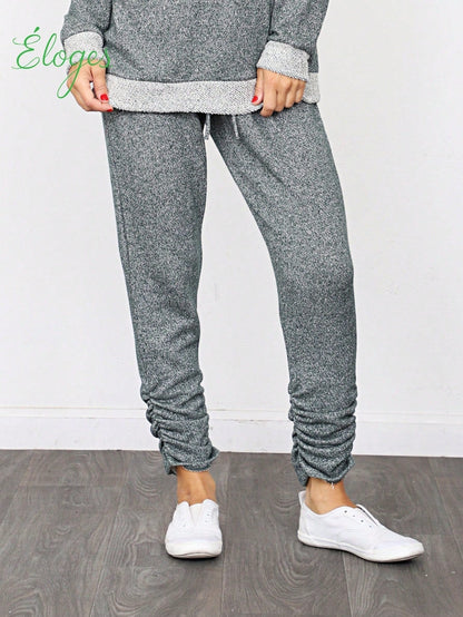 Boho Retro 90's Cloud Tie Dye Pink Blue Grey Shirred Cuff Leg Cropped Jogger Pants With Drawstring