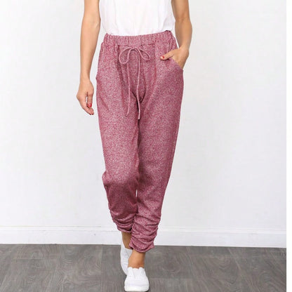 Boho Retro 90's Cloud Tie Dye Pink Blue Grey Shirred Cuff Leg Cropped Jogger Pants With Drawstring