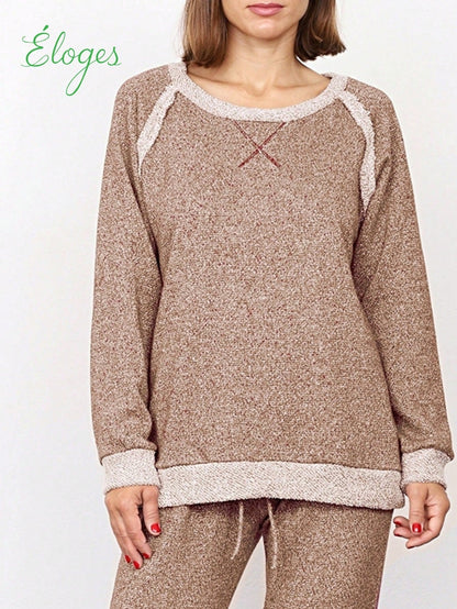 Boho Retro 90's Vintage  Preppy V Stitch  Acid Mineral Wash Tie Dye Stripe Print Raglan Sleeve Tunic Top Pullover Sweatshirt