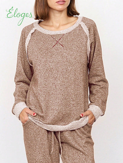 Boho Retro 90's Vintage  Preppy V Stitch  Acid Mineral Wash Tie Dye Stripe Print Raglan Sleeve Tunic Top Pullover Sweatshirt