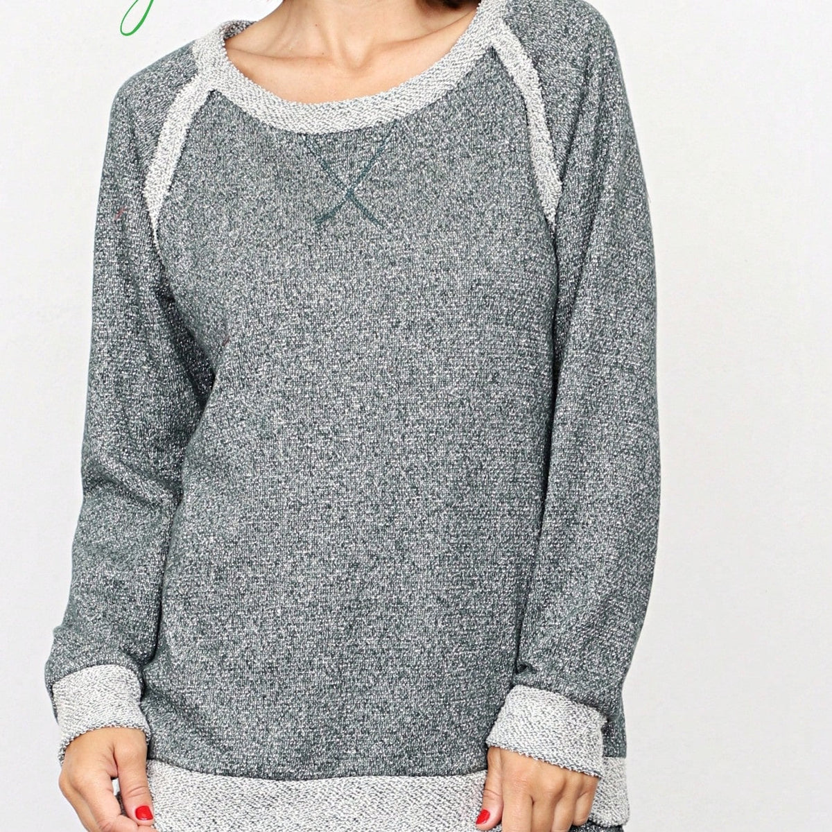 Boho Retro 90's Vintage  Preppy V Stitch  Acid Mineral Wash Tie Dye Stripe Print Raglan Sleeve Tunic Top Pullover Sweatshirt