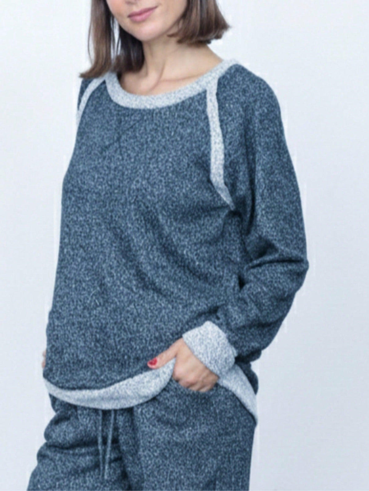 Boho Retro 90's Vintage  Preppy V Stitch  Acid Mineral Wash Tie Dye Stripe Print Raglan Sleeve Tunic Top Pullover Sweatshirt