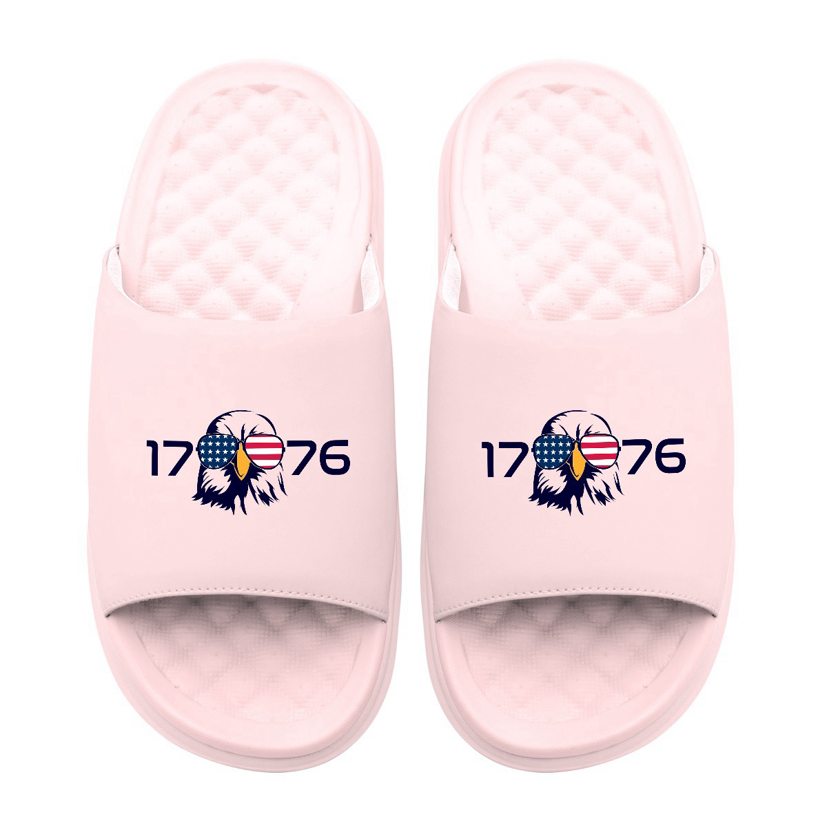 1776 Bald Eagle Motive Slide Sandals