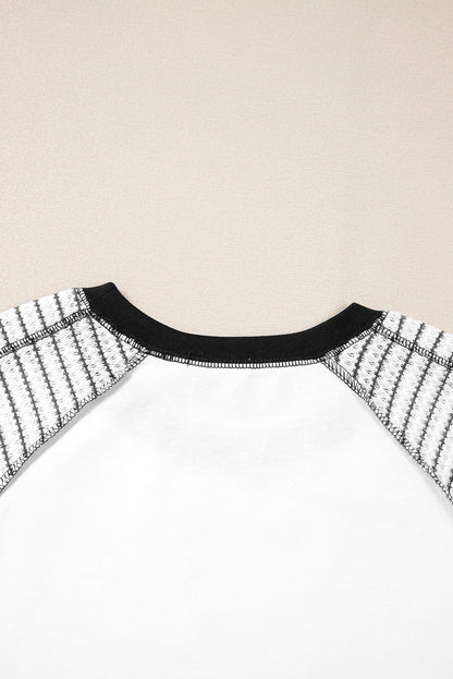 Threaded Pear Alaia Sleeve Raglan Patchwork Top