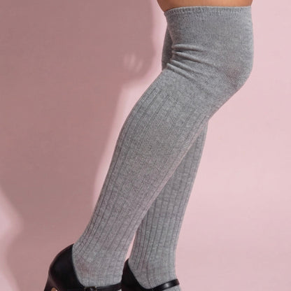 Anna-Kaci Women's Knee High Ribbed Socks Soft Stretch Knit Slouchy Style Comfortable Single Pair Fashion Sock