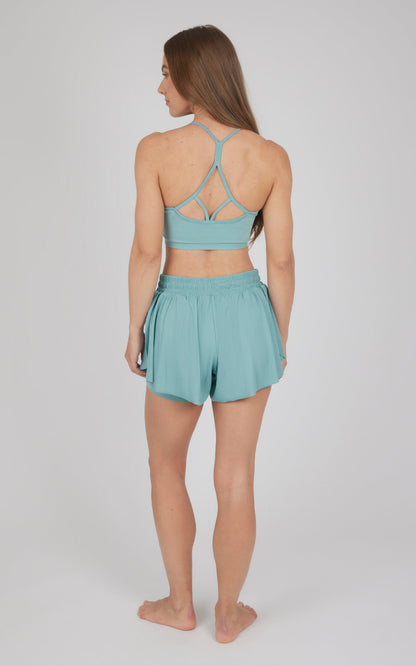 90 Degree by Reflex 2 PC Seamless Bra and Ribbed 2 in 1 Running Short