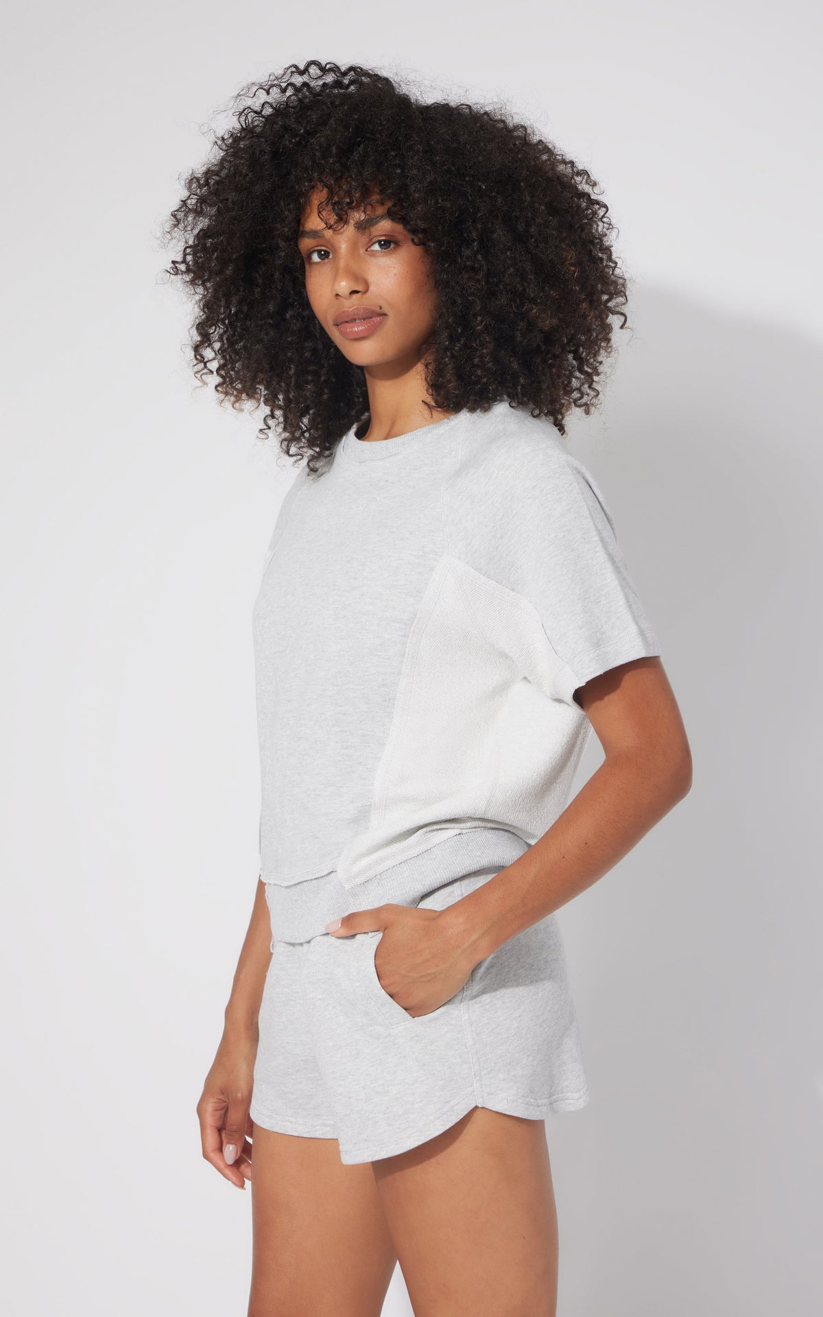 90 Degree by Reflex 2 Pc Loop Terry Short Sleeve and Short Set