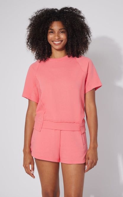 90 Degree by Reflex 2 Pc Loop Terry Short Sleeve and Short Set