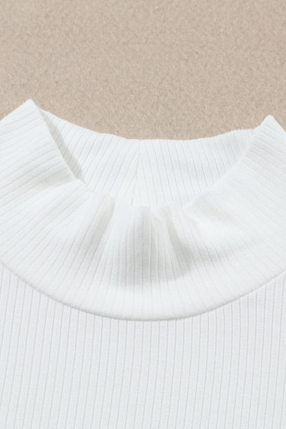 Threaded Pear Adelyn Ribbed Knit High Long Sleeve Top