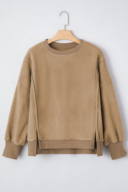 Threaded Pear TatumFuzzy Sherpa Splicing Pullover Sweatshirt
