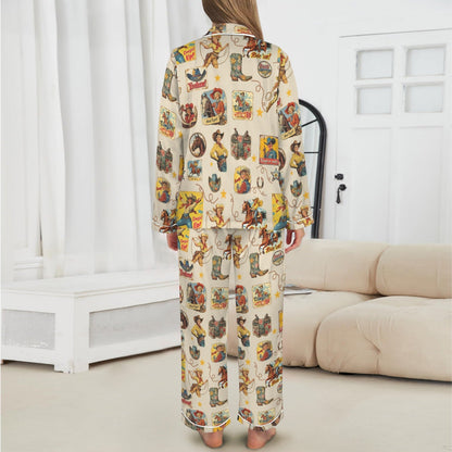 Baha Ranch Vintage Cowgirl Collage Western Rodeo Pajamas