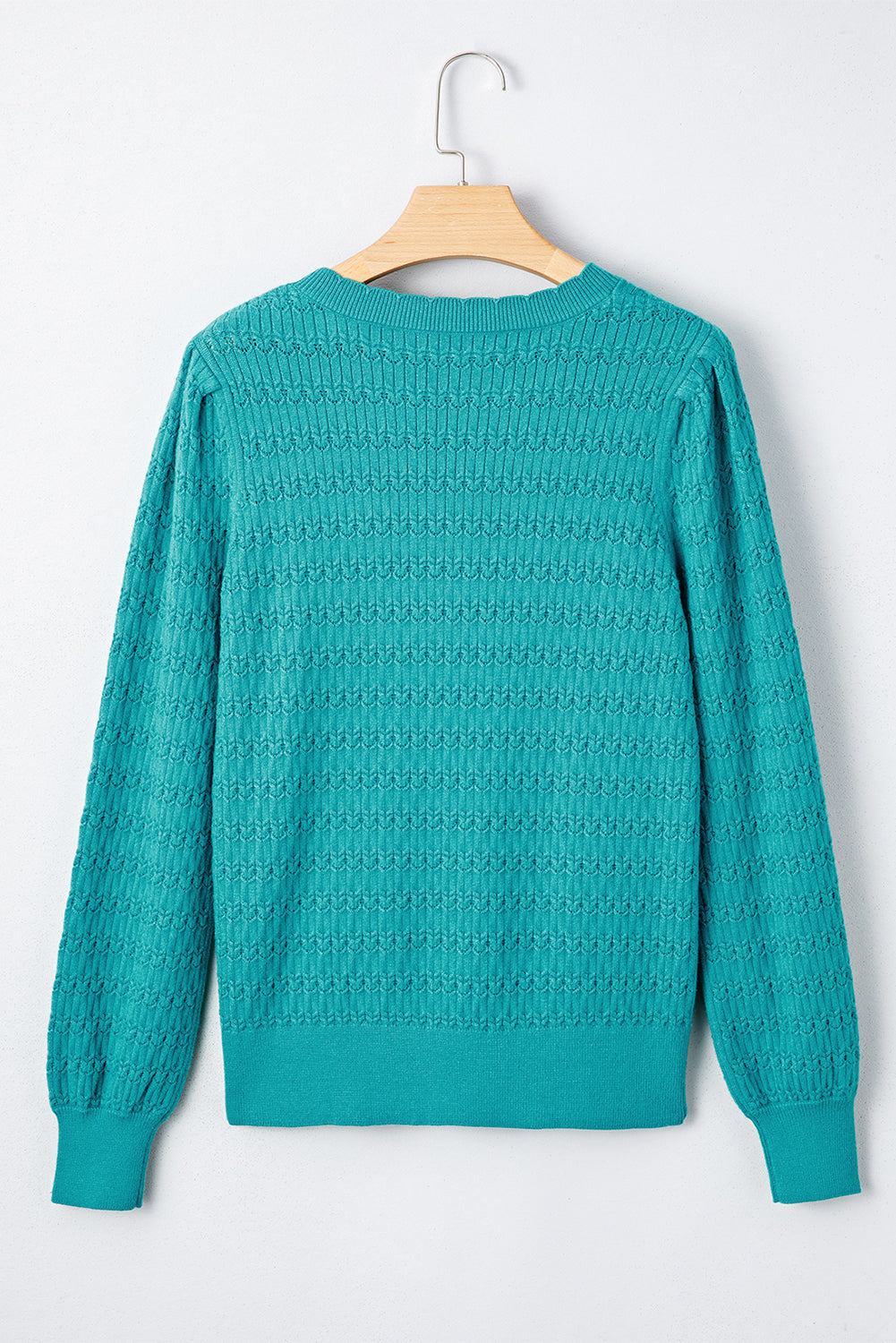Threaded Pear Kay Knit Ribbed Cuffs Crew Neck Sweater