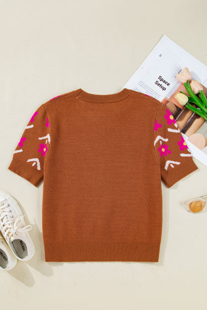 Threaded Pear Karla Short Puff Sleeve Sweater