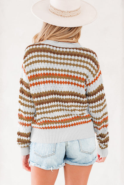 Threaded Pear Jimena Patterned Drop Shoulder Sweater