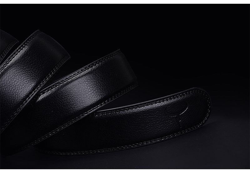 Men’s Two-Layer Cowhide Automatic Buckle Belt | High-Sense Executive Genuine Leather Waistband | Trendy Minimalist Professional Men’s Belt | Luxury-Label Statuesque Men’s Accessory | 2026 High-Fashion Radiant Urban Essential