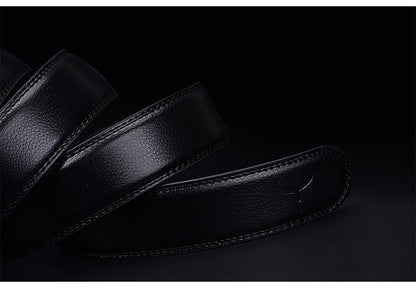 Men’s Two-Layer Cowhide Automatic Buckle Belt | High-Sense Executive Genuine Leather Waistband | Trendy Minimalist Professional Men’s Belt | Luxury-Label Statuesque Men’s Accessory | 2026 High-Fashion Radiant Urban Essential