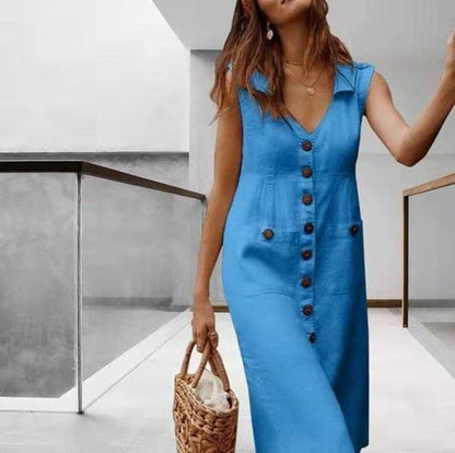 Single-Breasted Tailored Executive Dress | High-Sense Professional Button-Down Midi | Trendy Minimalist Sleek Workwear Dress | Luxury-Label Statuesque Radiant Apparel | 2026 High-Fashion Emerald-Luxe Essential