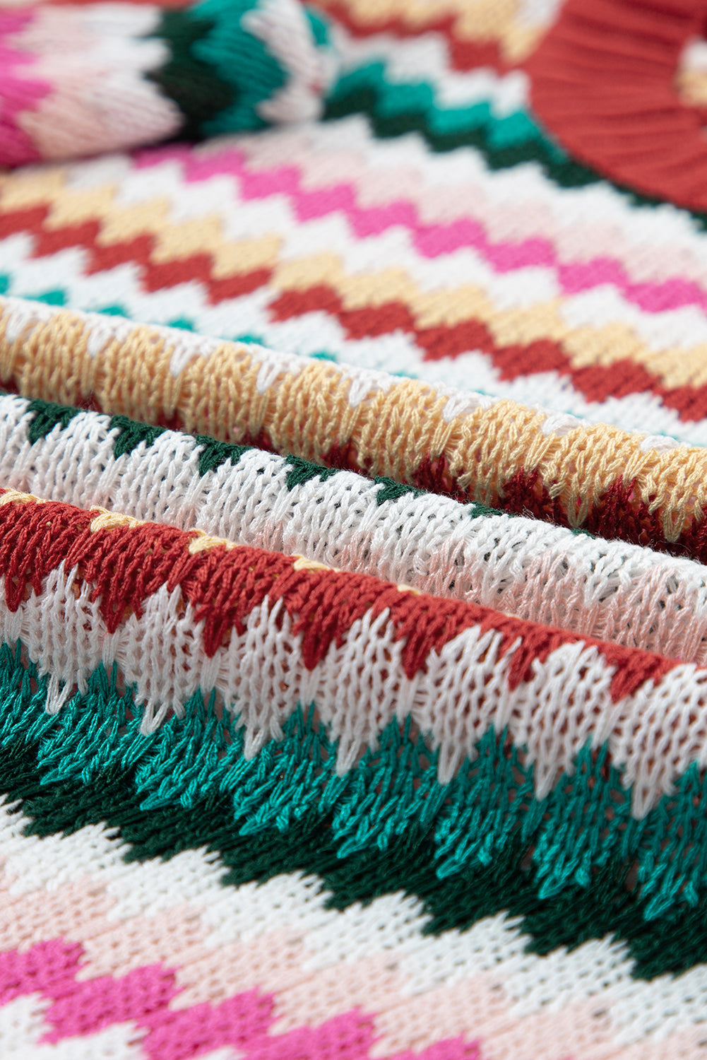 Threaded Pear Molly Sleeve Colorful Textured Sweater