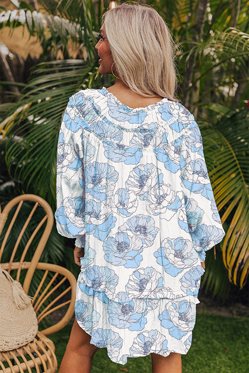 Threaded Pear Juliana Sleeve Flowy Mini Dress