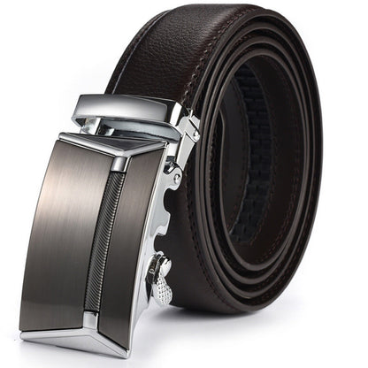Men's Executive Automatic Ratchet Belt | No-Hole Adjustable Business Belt | Premium Professional Waist Strap with Quick-Release Buckle | Men's Comfort Click Belt