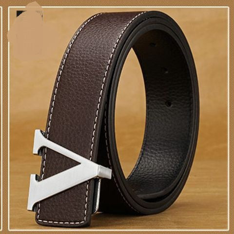 Men’s Personalized Leather Letter Belt | Initial Buckle Designer Style Belt for Men | Luxury Alphabet Motif Leather Waistband | Trendy Custom Letter Fashion Belt