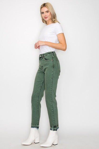 Elena Tummy Control High Rise Straight Jeans