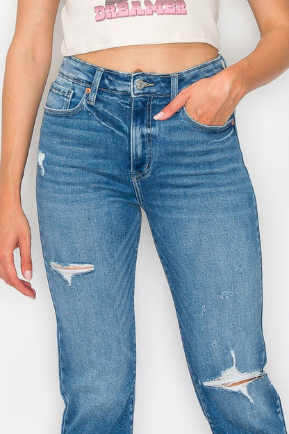 Alexa High Rise Tapered Leg Mom Jeans