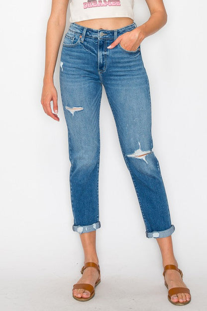 Alexa High Rise Tapered Leg Mom Jeans