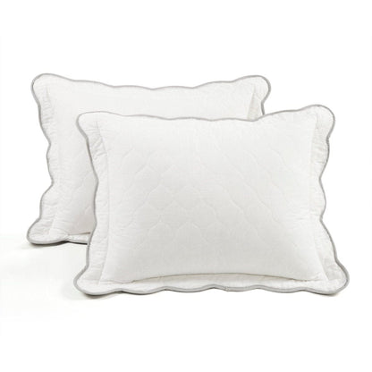 Coastal Chic Scalloped Edge Reversible Quilt 3 Piece Set