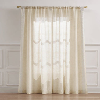Emily Leaves Embroidered Window Curtain Panels