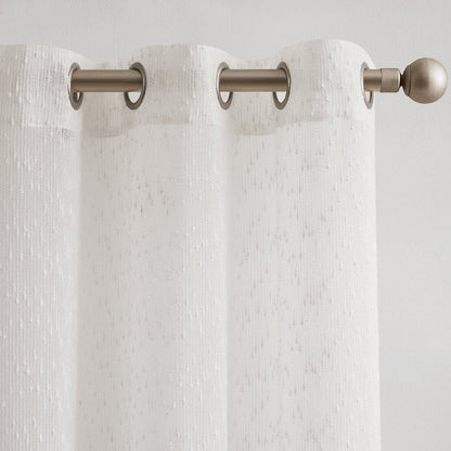 Aileen Textured Raindrop Sheer Window Curtain Panels
