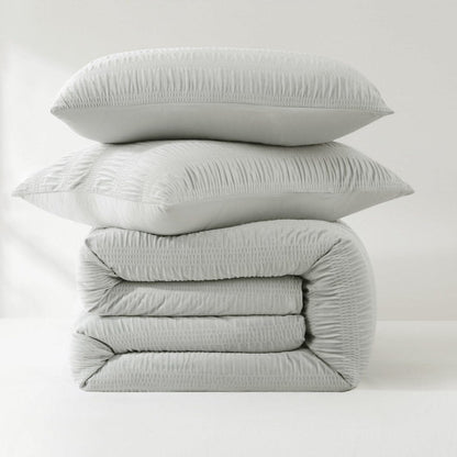 Azalea Ruched Velvet Stripe Comforter Set