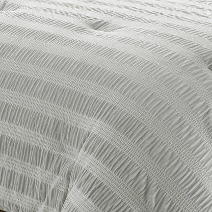 Azalea Ruched Velvet Stripe Comforter Set