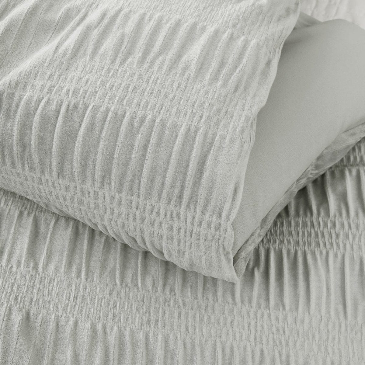Azalea Ruched Velvet Stripe Comforter Set