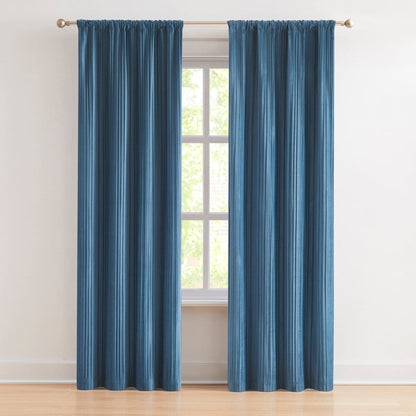 Glam Pleated Velvet Light Filtering Window Curtain Panels