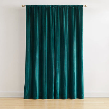 Glam Pleated Velvet Light Filtering Window Curtain Panels
